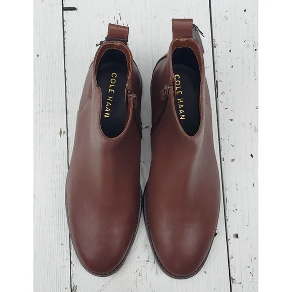 Cole Haan River Chelsea Bootie Waterproof Women Shoes US 6 / EU 36 Leather Brown