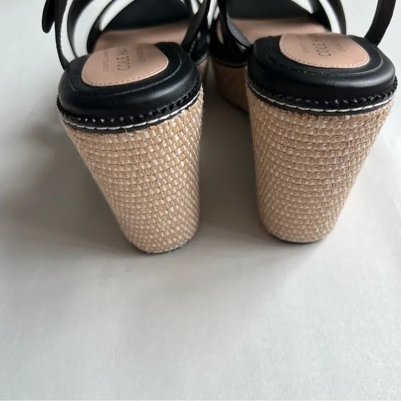 COLE HAAN Womens Black Platform Cloudfeel Wedge Espadrille Shoes 10B​