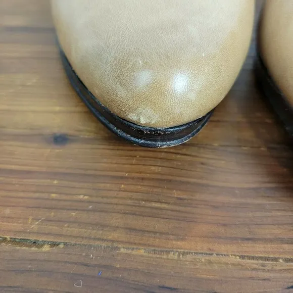 Cole Haan Womens Shoes Size 7.5 Nude Classic Leather High Heels Slip-On Pumps