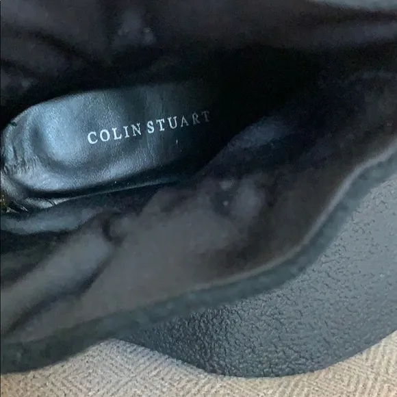 Colin Stuart Suede Ruffle Ankle Booties