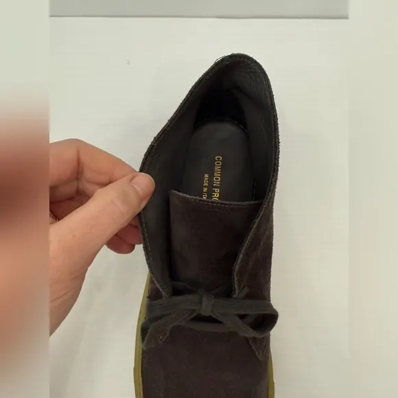 Common Projects Grey Leather Suede Chukka Boots Hightop Sneaker