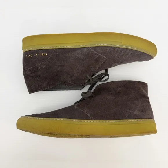 Common Projects Grey Leather Suede Chukka Boots Hightop Sneaker