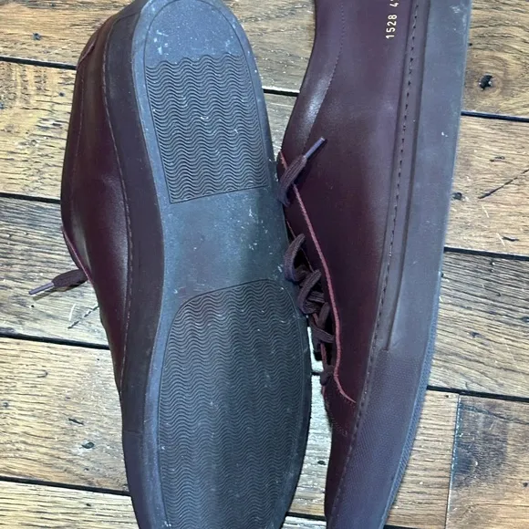 Common Projects Men's Burgundy Leather Sneakers