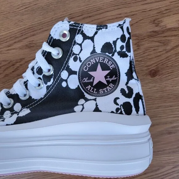 ⭐Converse All Star Ctas Move Hi Size 7 Women Shoes White Black Platform A10301C