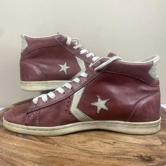 Converse All Star John Varvatos Mens Unreleased SAMPLE Red Leather Size 11 Shoes