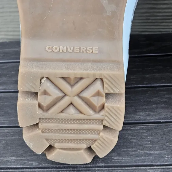 Converse All Star Lift Platform Run Star Shoes Gray Blue Hearts Women's Size 8