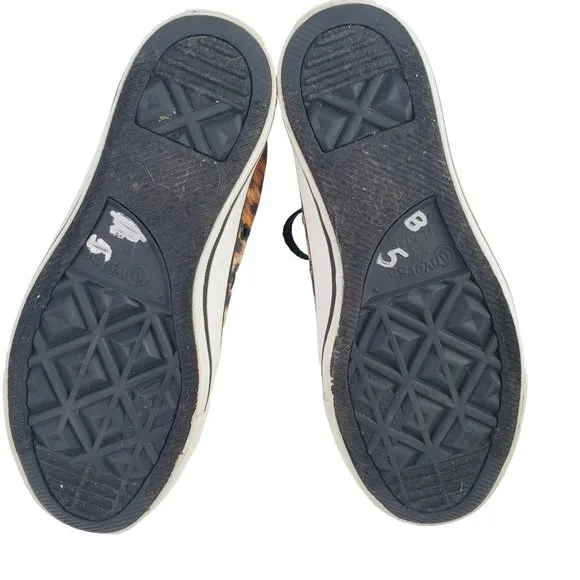 Converse All Star Low Top Flats Leopard Print. W7 M5