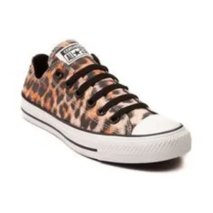 Converse All Star Low Top Flats Leopard Print. W7 M5