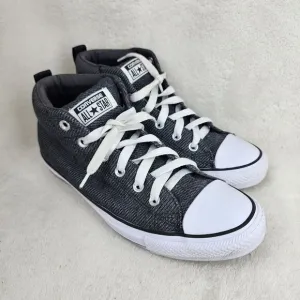 Converse All Star Mid Top Grey Canvas Lace Up Skate Shoes Size Mens 8 Women 10