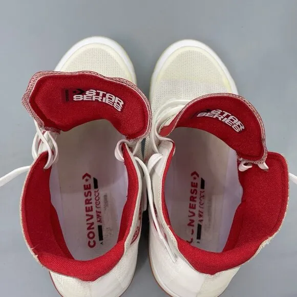 Converse All Star Pro BB Then &amp; Now Sneakers Shoes Basketball White Red Mens 9