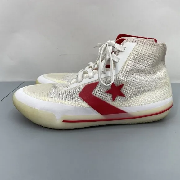 Converse All Star Pro BB Then &amp; Now Sneakers Shoes Basketball White Red Mens 9