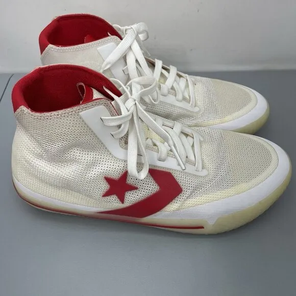 Converse All Star Pro BB Then &amp; Now Sneakers Shoes Basketball White Red Mens 9