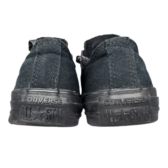 Converse All Star Shoes Womens 6 Black on Black Canvas Glitter Laces Low Tops