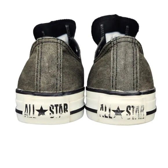 Converse All Star Shoes Womens 6 Gray Black White Low Tops Skater Grunge Preppy