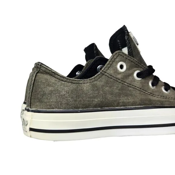 Converse All Star Shoes Womens 6 Gray Black White Low Tops Skater Grunge Preppy