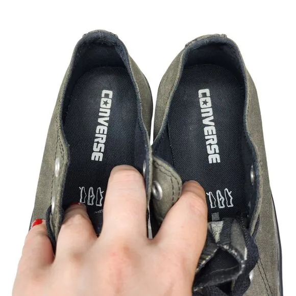 Converse All Star Shoes Womens 6 Gray Black White Low Tops Skater Grunge Preppy