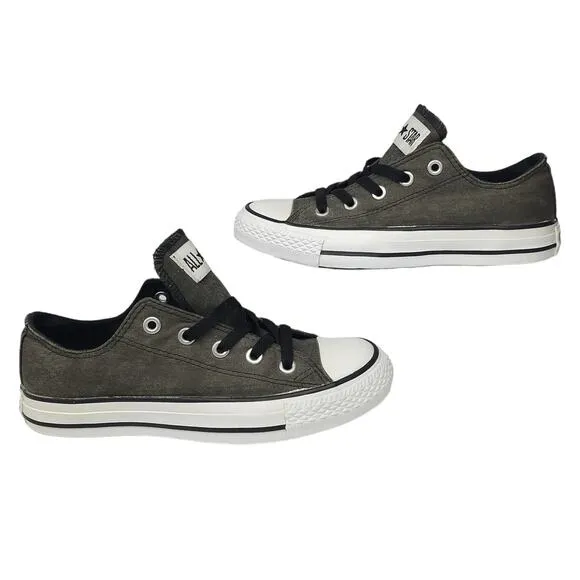 Converse All Star Shoes Womens 6 Gray Black White Low Tops Skater Grunge Preppy