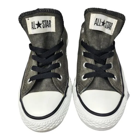 Converse All Star Shoes Womens 6 Gray Black White Low Tops Skater Grunge Preppy