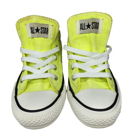 Converse All Star Shoes Womens 6 Neon Yellow Florescent Low Tops Skater Preppy