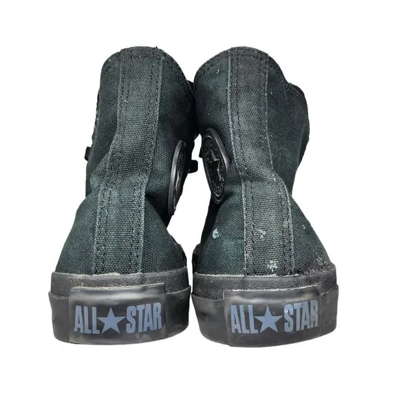 Converse All Star Shoes Womens 6 Solid Black on Black High Tops Grunge Skater
