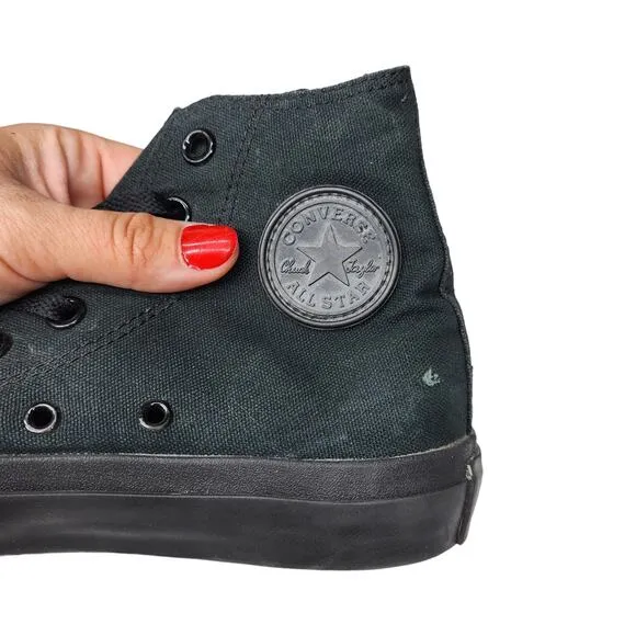 Converse All Star Shoes Womens 6 Solid Black on Black High Tops Grunge Skater