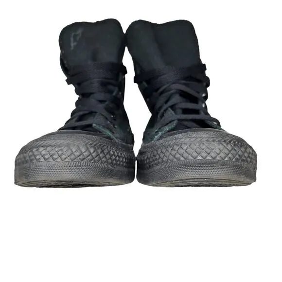 Converse All Star Shoes Womens 6 Solid Black on Black High Tops Grunge Skater