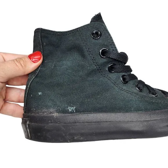 Converse All Star Shoes Womens 6 Solid Black on Black High Tops Grunge Skater
