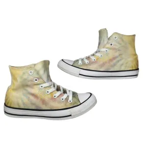 Converse All Star Shoes Womens 7 Pastel Tie Dye High Tops Yellow Hippie Hipster