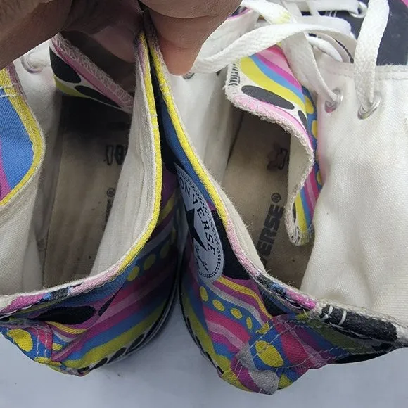 Converse All Stars Mens Size 11 Multicolor High Tops Funky Paint Pattern Shoes
