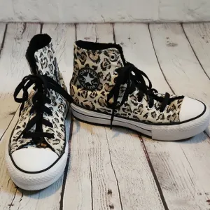 Converse Animal Print High-Tops with Black and White Accents