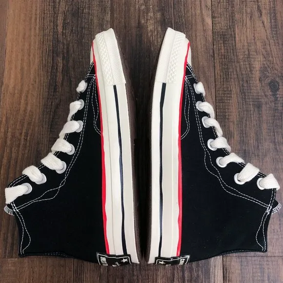 Converse Chuck 70 Sketch Sneaker High Tops Womens Size 10 Black Red Mens Size 8