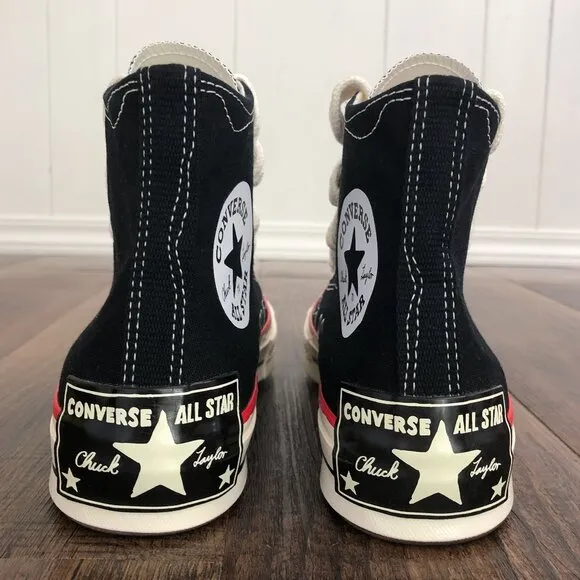 Converse Chuck 70 Sketch Sneaker High Tops Womens Size 10 Black Red Mens Size 8