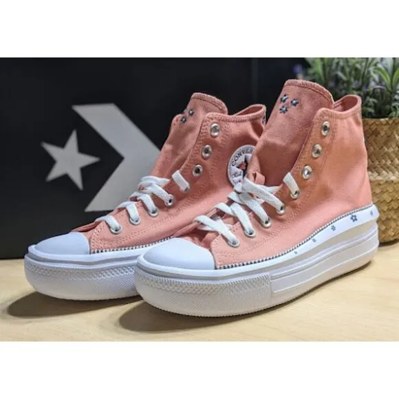 Converse Chuck Taylor All Star Move Platform Petite Petals Hi Top Shoes W9 NIB