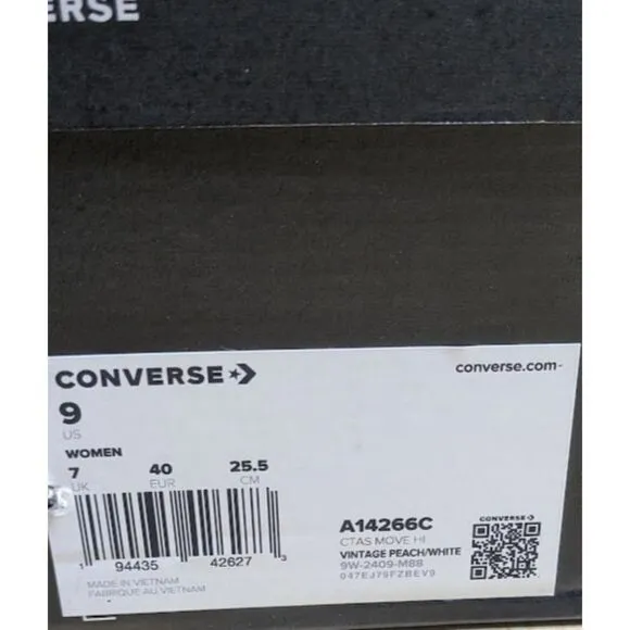 Converse Chuck Taylor All Star Move Platform Petite Petals Hi Top Shoes W9 NIB