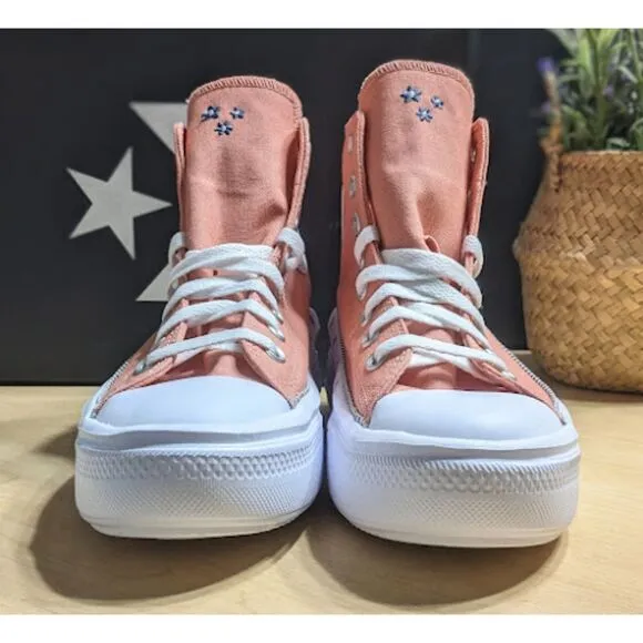 Converse Chuck Taylor All Star Move Platform Petite Petals Hi Top Shoes W9 NIB