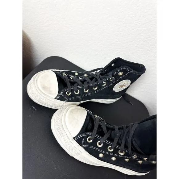 Converse Chuck Taylor All Star Suede Studs Lift Platform Hi Shoes Womens 6.5