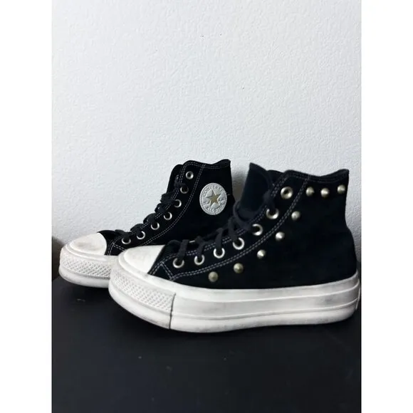 Converse Chuck Taylor All Star Suede Studs Lift Platform Hi Shoes Womens 6.5