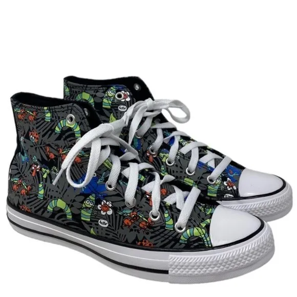 Converse Chuck Taylor High Shoes Skate Black Lime Canvas Women Kids Size A00385F