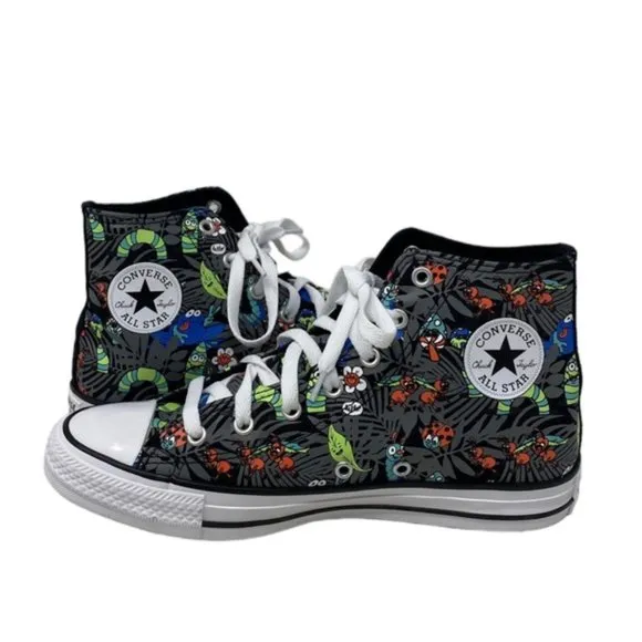Converse Chuck Taylor High Shoes Skate Black Lime Canvas Women Kids Size A00385F