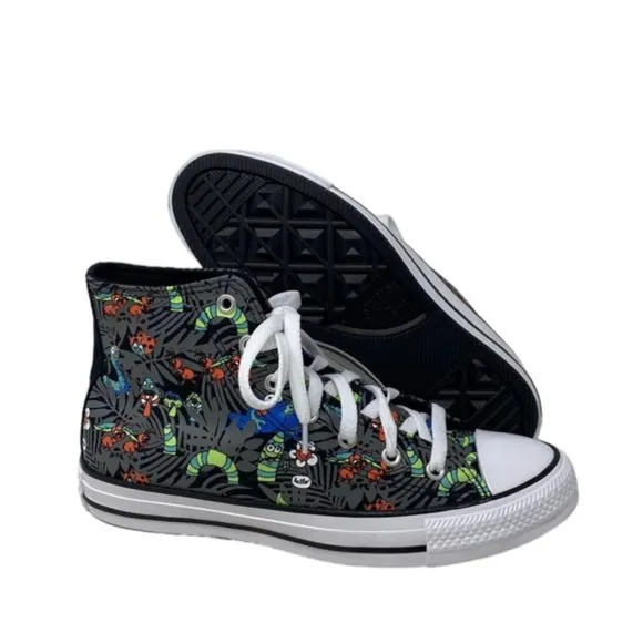 Converse Chuck Taylor High Shoes Skate Black Lime Canvas Women Kids Size A00385F