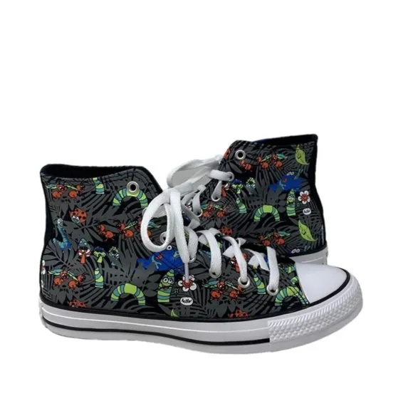 Converse Chuck Taylor High Shoes Skate Black Lime Canvas Women Kids Size A00385F