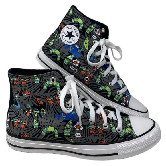 Converse Chuck Taylor High Shoes Skate Black Lime Canvas Women Kids Size A00385F