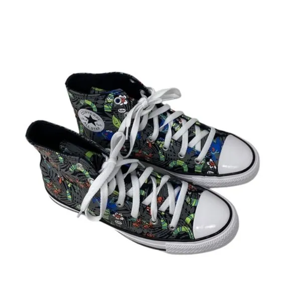 Converse Chuck Taylor High Shoes Skate Black Lime Canvas Women Kids Size A00385F