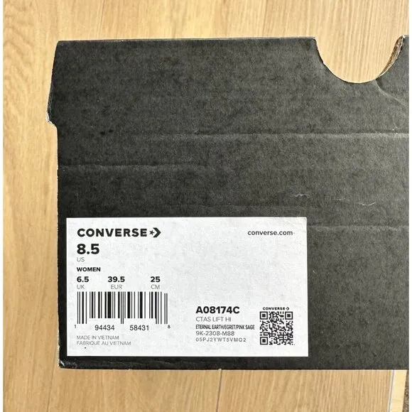 ⭐Converse Chuck Taylor Lift Platform Crafted Evolution 8.5 Womens Shoes A08174C
