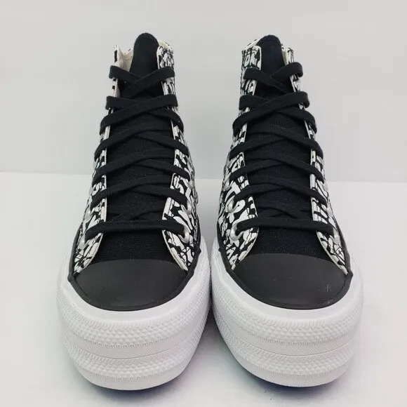 Converse CTAS Double Stack Lift Hi Womens Size 5 Black My Story Platform Sneaker