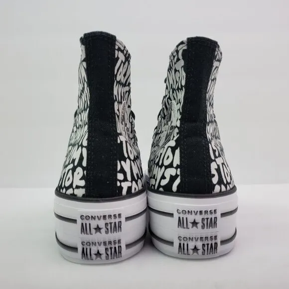 Converse CTAS Double Stack Lift Hi Womens Size 5 Black My Story Platform Sneaker
