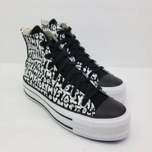 Converse CTAS Double Stack Lift Hi Womens Size 5 Black My Story Platform Sneaker