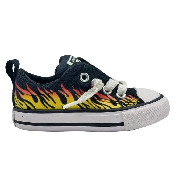 Converse CTAS Street Slip The FlamesInfant Black Shoes 766302F Size 5