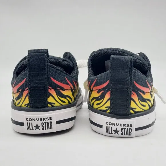 Converse CTAS Street Slip The FlamesInfant Black Shoes 766302F Size 5