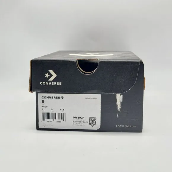 Converse CTAS Street Slip The FlamesInfant Black Shoes 766302F Size 5